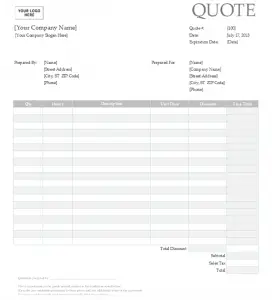 Sales Quote Template | Free Sales Quote Template For Excel