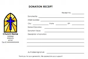 Church Donation Receipt Template