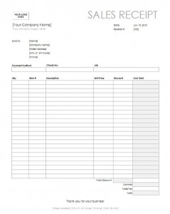 Free Sales Receipt Template in Word Format